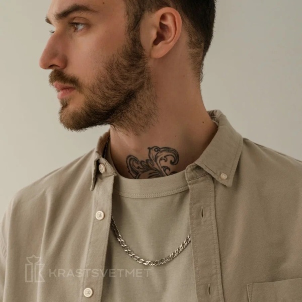 Цепь из серебра 925, плетение «Ромб двойной»